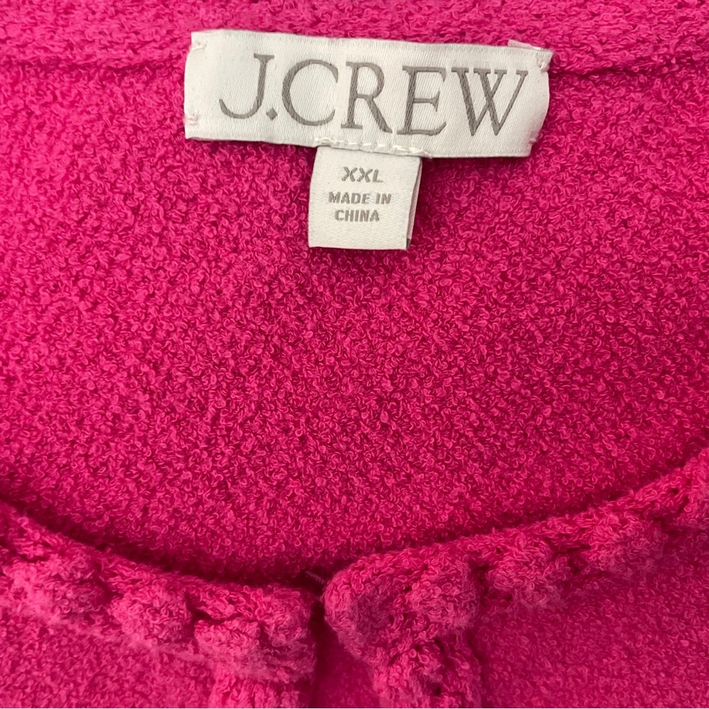 J. Crew Odette Sweater Lady Jacket XXL Fuchsia Pink Boucle Business Casual BR789 - Picture 5 of 15